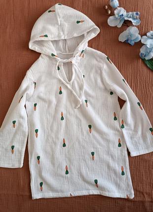 Туніка муслін сорочка довга халатик на пляж 134зріст