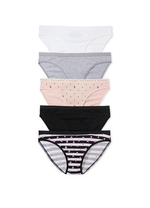 5 трусиків бікіні бавовна victoria's secret