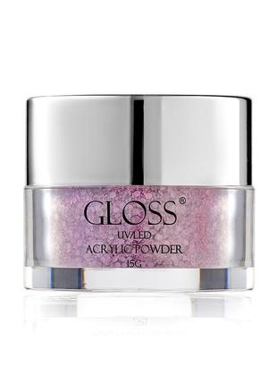 Акриловая пудра acrylic powder gloss фиолетовая 015, 15 г