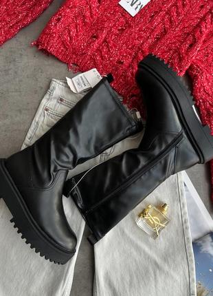 Чоботи zara з блискавкою