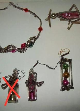 Ёлочная елочная игрушка мельница светофор стеклярус стекляриус ссср