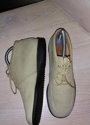 Ecco - бежевые ботинки из нубука размер 37 ( 23,7 см)