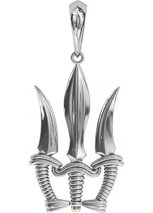 Кулон, подвеска герб украины серебро (под заказ)