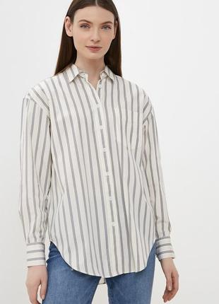 Натуральная хлопковая оверсайз рубашка в полоску