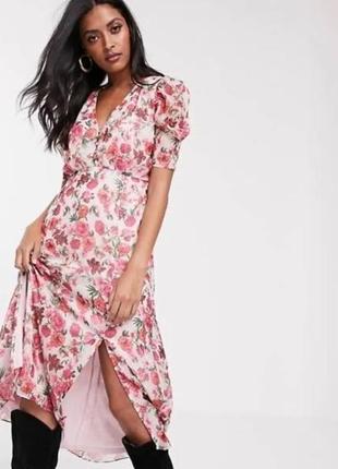 Нова сукня міді stradivarius плаття шифонова сукня квіткова принт квіти