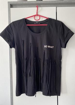 Футболка жіноча olko чорна l бавовна