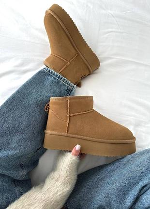 Угги угги ugg ultra mini platform ginger suede
