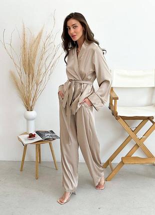 Жіночий костюм шовк двійка