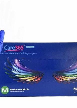 Нитриловые перчатки неопудренные, р. m  100 шт\уп. кобальт care 365
