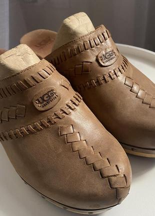 Ugg australia clog, сабо дерев'яний підбор натуральна шкіра, вінтаж