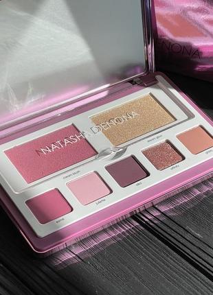 Палетка теней румяна хайлайтер natasha denona love face palette