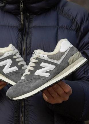 Зимние кроссовки New Balance 997H Black Met Raw Cashew grey утепленные мех