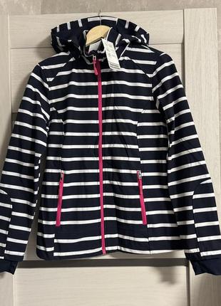 Женская куртка janina softshell в сине-белую полоску
