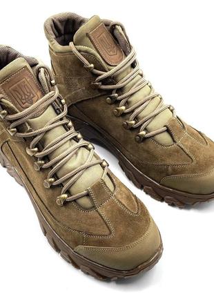 Тактические боты без замка с гербом осень/весное лето модель 007 цвета: койот, масло