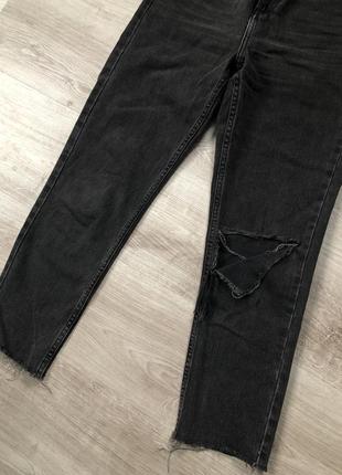 Чорні чёрные графитовые графітові джинсы штаны джинси брюки мом по фигуре высокой талии скини..3 фото