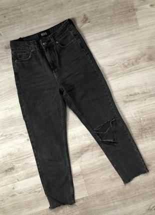 Чорні чёрные графитовые графітові джинсы штаны джинси брюки мом по фигуре высокой талии скини..4 фото