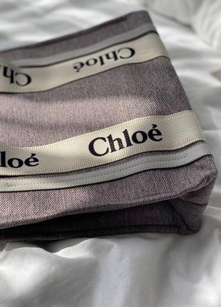 Сумка chloe woody tote grey 3