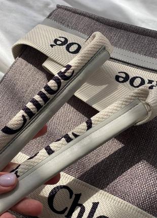 Сумка chloe woody tote grey 5