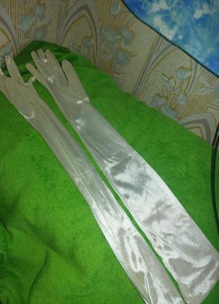 Длинные театральные оперные атласные перчатки