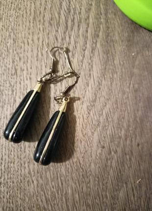 Сережки чорні капля