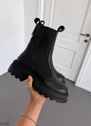 Демісезонні челсі =na= колір: чорний натуральна шкіра всередині: італійська байка