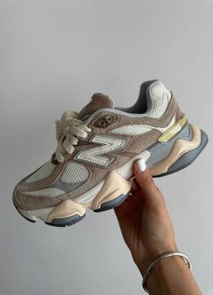 New balance 9060 beige brown женские кроссовки devance 9060