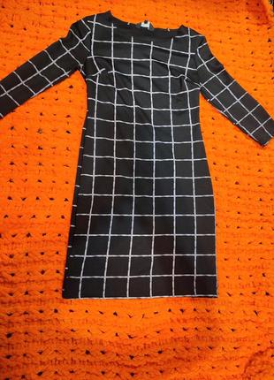 Платье офисное деловое в клетку new look