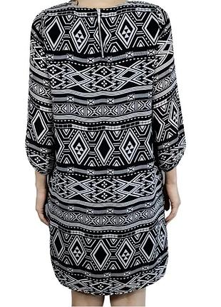 Красивое стильное шифоновое платье геометрический принт h&m этикетка