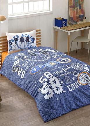 Комплект постільної білизни kristal young 160×220 см sporty mavi 40371,2 кольори
