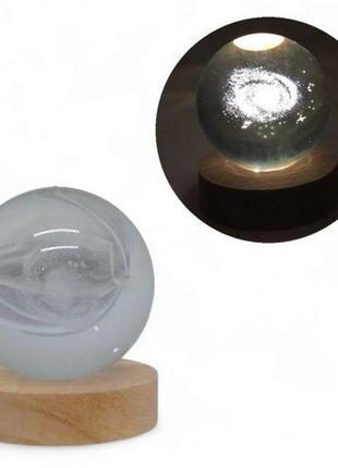Нічник скляна куля зіркова туманність 8 см