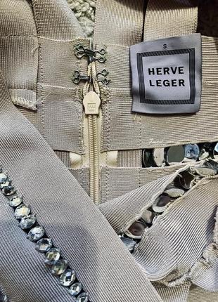 Оригинальное бандажное платье herve leger французский бренд коктейльное вечернее платье мини в кристаллах размер s,xs2 фото