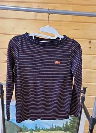 Шерстяной джемпер пуловер для девочки lacoste