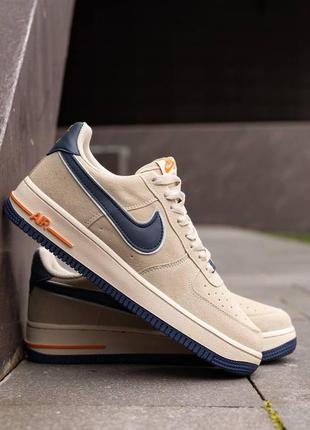 Nike air force beige blue1 фото