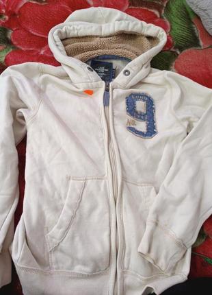 Кофта на замочку з утепленим капюшоном  146 152 см