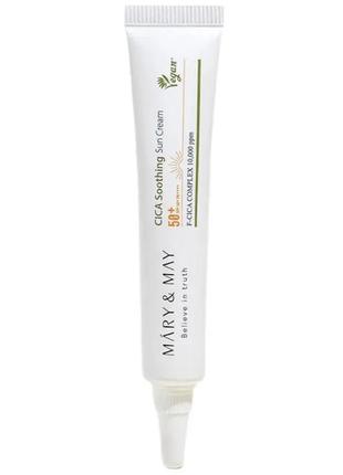 Успокаивающий солнцезащитный крем с центеллой mary&may cica soothing sun cream spf 50+ pa++++ 12 г