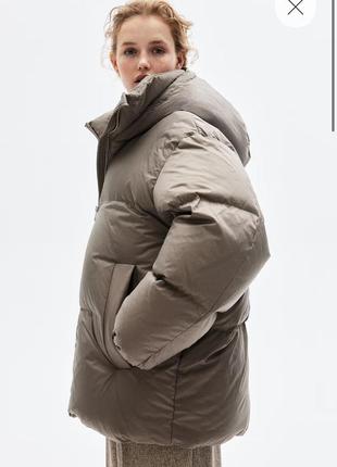 Пуховик пуффер куртка курточка натуральний пух h&m hm premium collection 1230243003 оригінал ✅ xs s m l xl