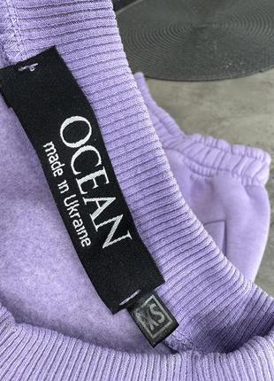 Спортивный костюм на флисе от украинского бренда ocean лиловый3 фото