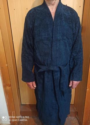 Халат махровий чоловічий без гудзиків для сауни, бані, дому