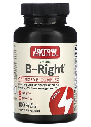 Комплекс вітамінів групи b jarrow formulas b-right 100 рослинних капсул