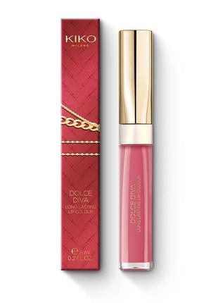 Kiko dolce diva long lasting lip colour рідка стійка помада 02 posh mauve, 6 мл