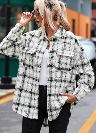 Теплая рубашка в клетку h&m