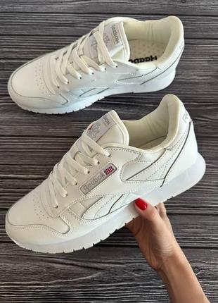 ‼️ разграждай!️ кожаные кроссовки reebok classic leather white