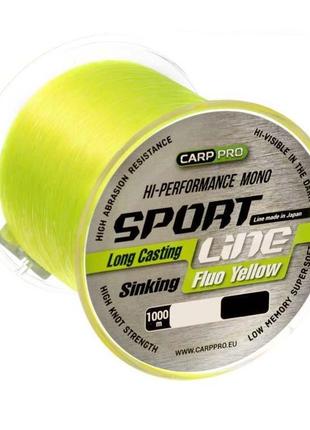 Леска carp pro sport line fluo yellow 1000м 0.235мм