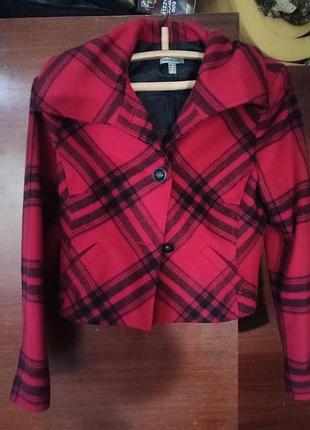Куртка в клетку из пальтовой ткани