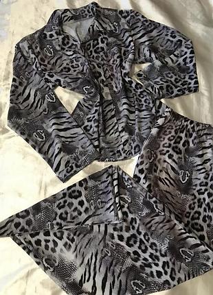 Костюм брючний з сорочкою,принт лео,одяг для відпочінку,для дому,хенд мейд