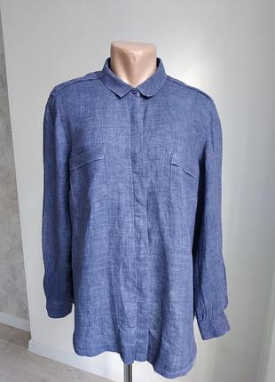 Рубашка лен marks&spenser