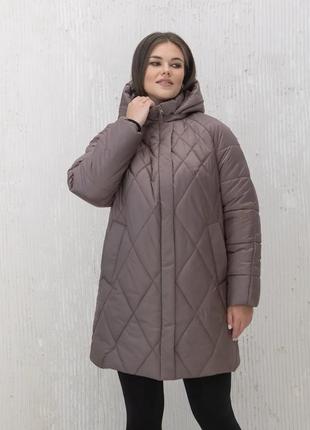 Жіночий пуховик великих розмірів, розміри 54-70