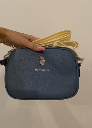 Сумка кросс боди u.s polo assn голубая женская