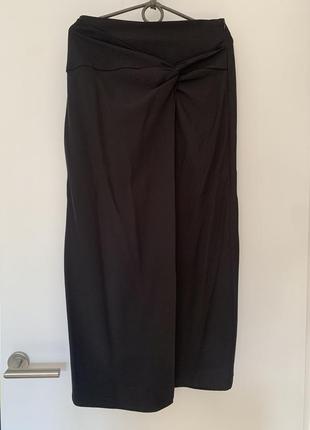 Черная юбка макси zara с узлом