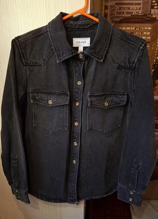 Джинсовая куртка черная frame oversize